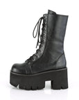 Too Fast | Demonia Ashes 105 | Black Vegan Leather Women's Mid Calf Boots