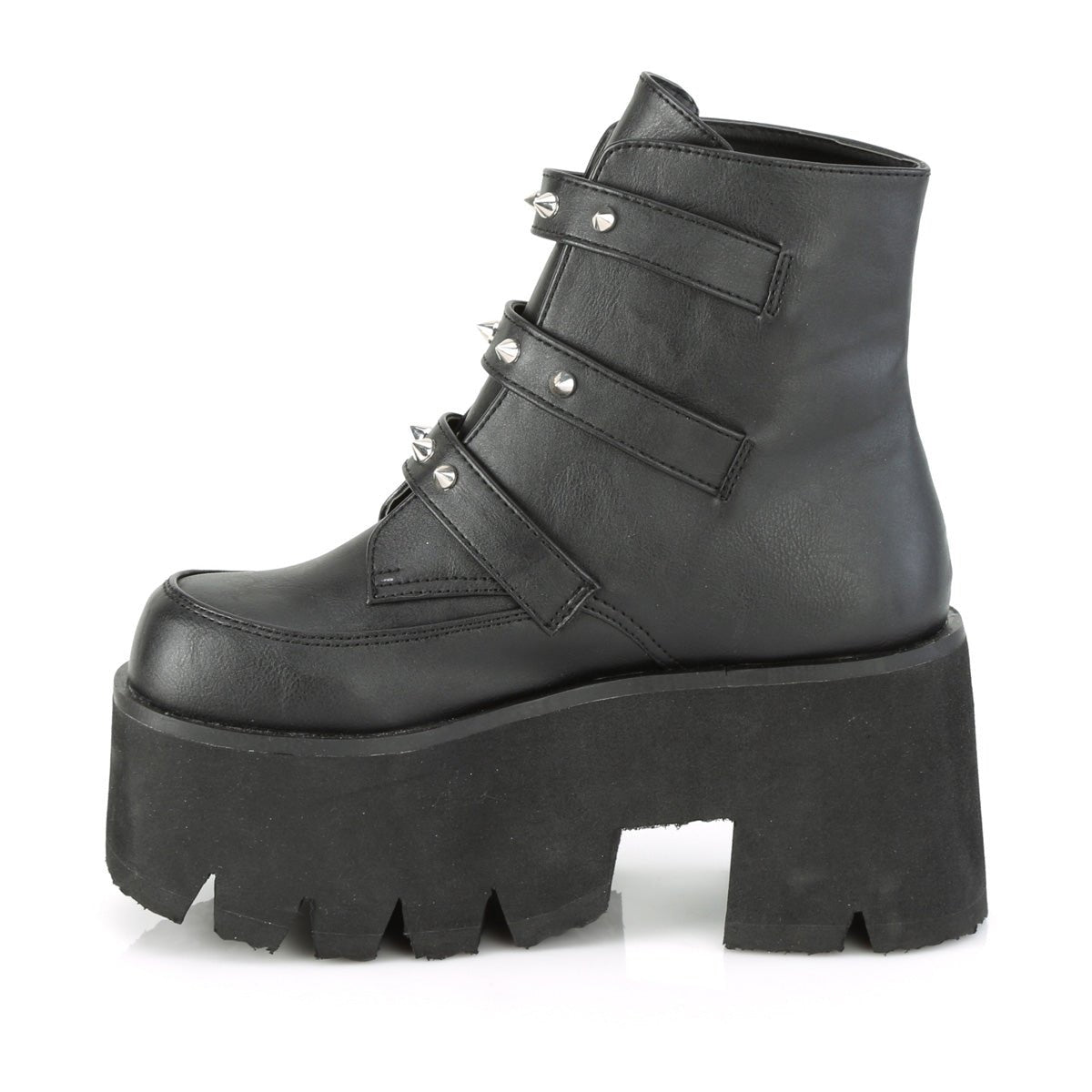 Too Fast | Demonia ASHES-55 Black Vegan Leather Ankle Boots