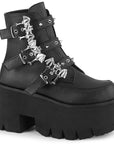 Too Fast | Demonia ASHES-55 Black Vegan Leather Ankle Boots
