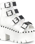 Too Fast | Demonia ASHES-70 | White Vegan Leather Sandals