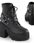 Too Fast | Demonia Assault 101 | Black Vegan Leather Women's Ankle Boots