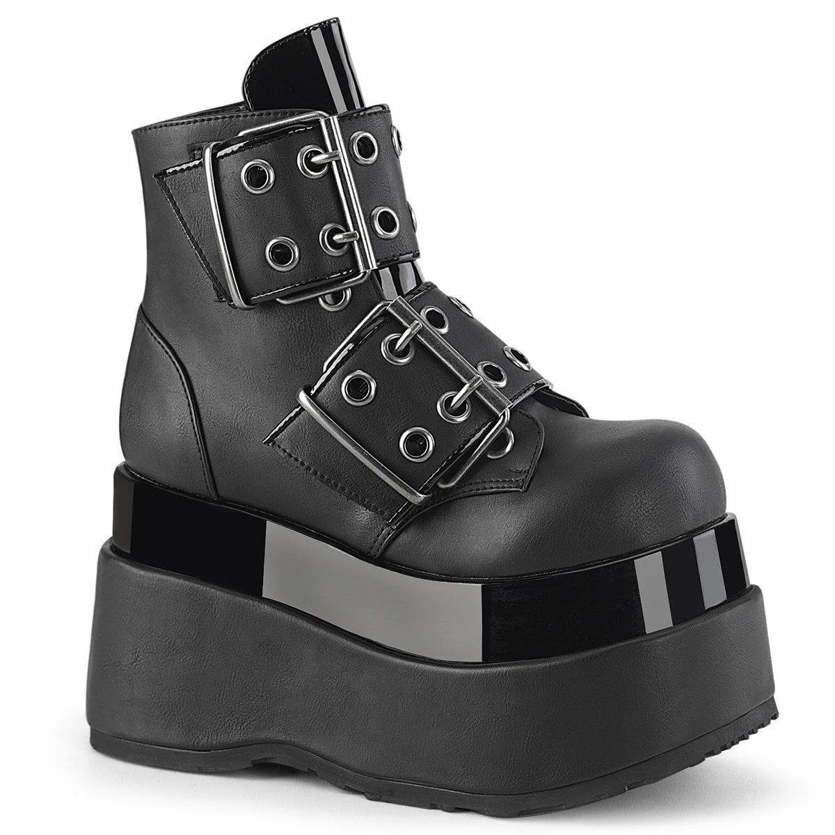 Too Fast | Demonia Bear 104 | Black Vegan Leather Women's Ankle Boots