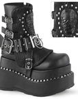 Too Fast | Demonia Bear 150 | Black Vegan Leather Women's Ankle Boots