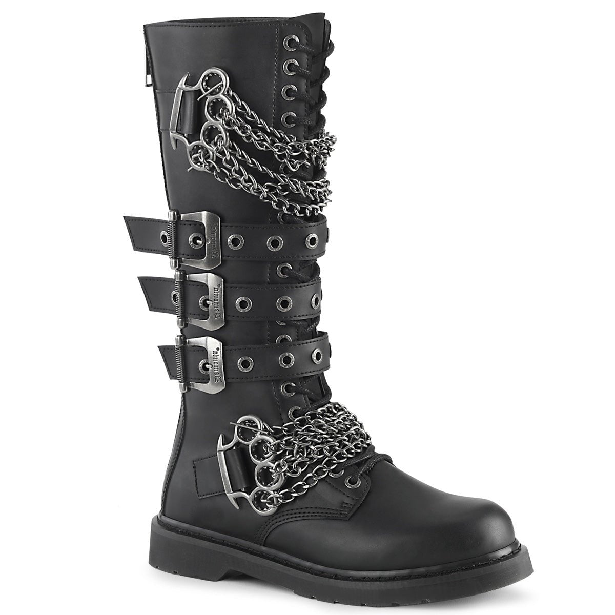 Too Fast | Demonia Bolt 450 | Black Vegan Leather Unisex Combat Boots
