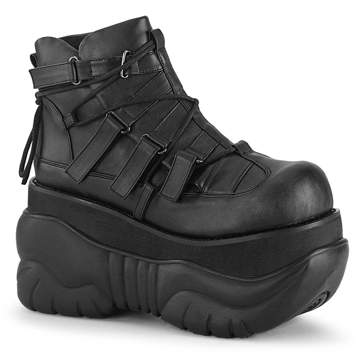 Too Fast | Demonia Boxer 13 | Black Vegan Leather Unisex Platform Boots