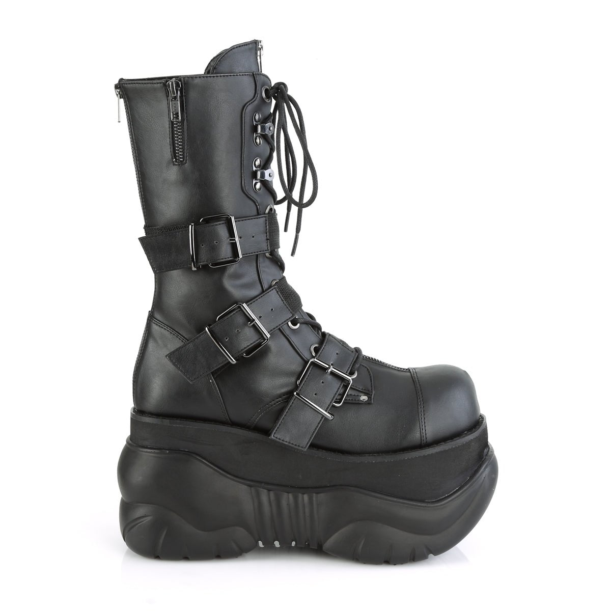 Demonia Vegan Leather Platform Boots - Black