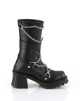 Too Fast | Demonia Bratty 120 | Black Vegan Leather Women's Mid Calf Boots