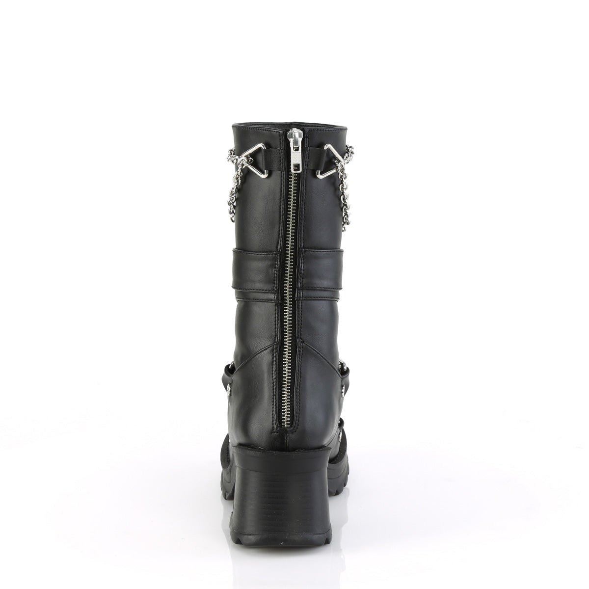 Too Fast | Demonia Bratty 120 | Black Vegan Leather Women's Mid Calf Boots