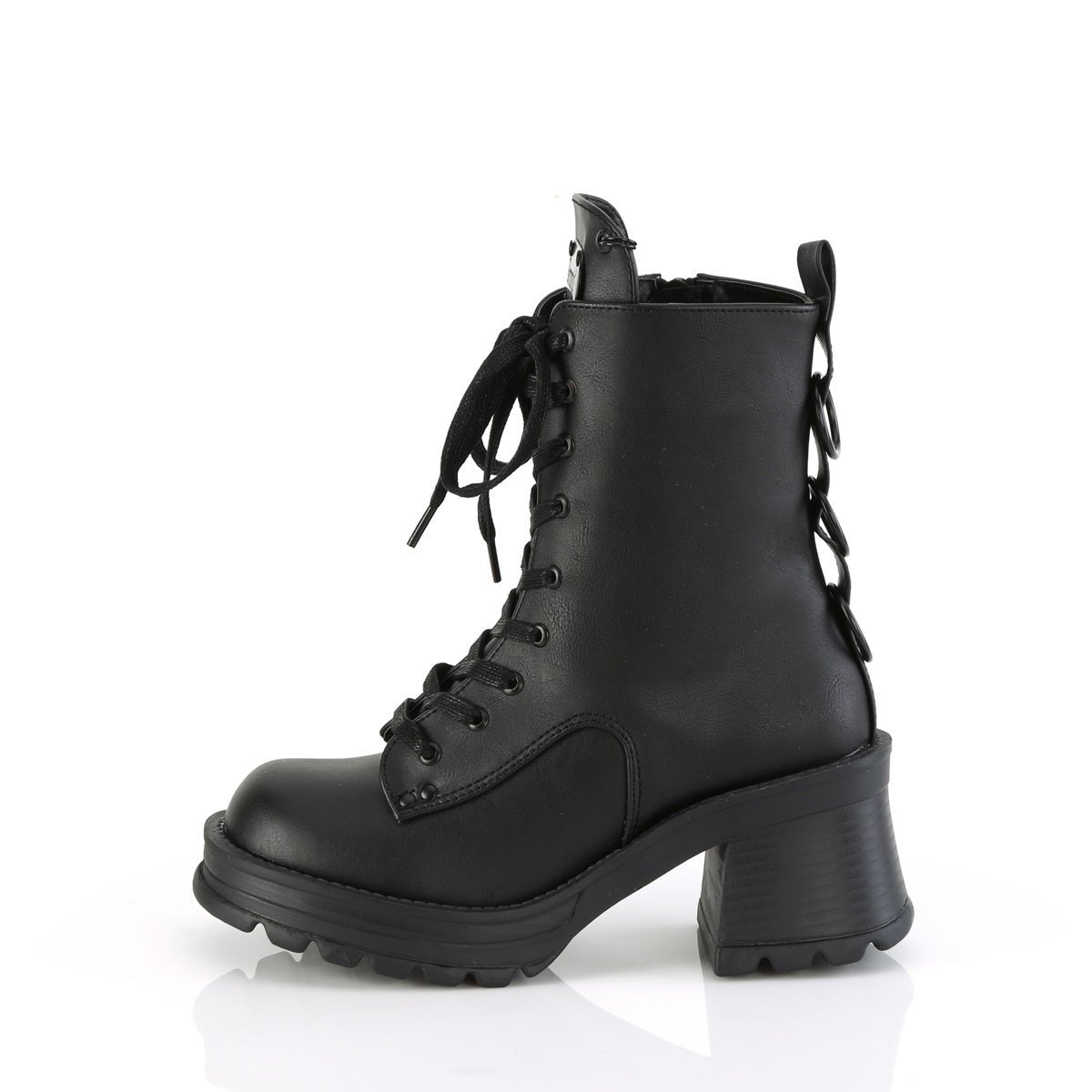 Too Fast | Demonia Bratty 50 | Black Vegan Leather Women's Ankle Boots