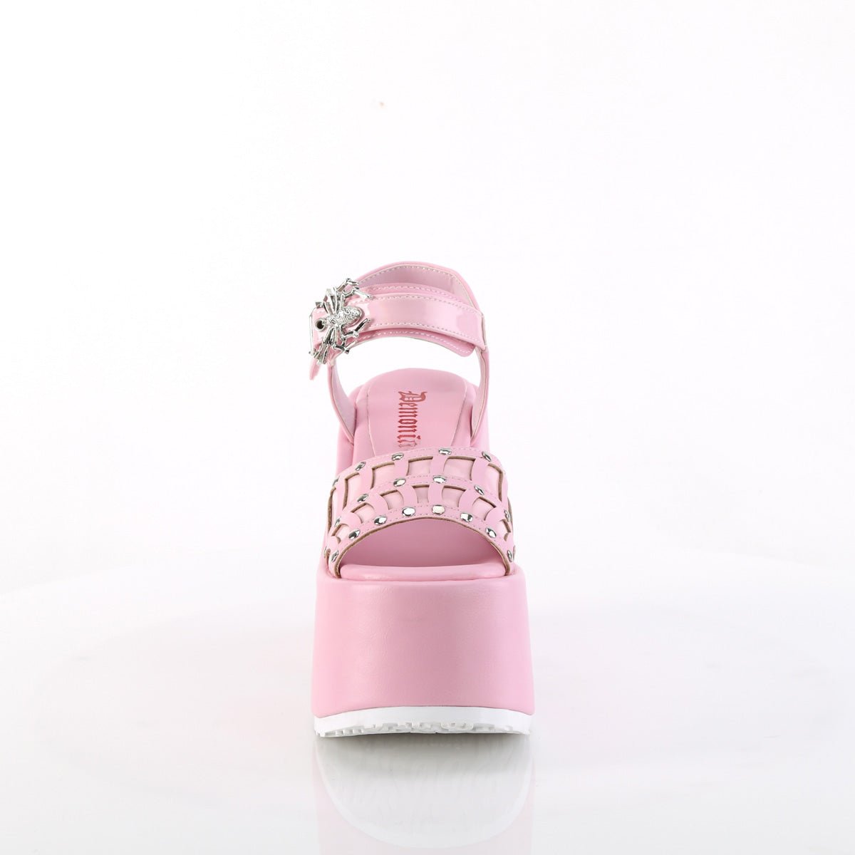 Too Fast | Demonia CAMEL-17 Baby Pink Vegan Leather Chunky Heel