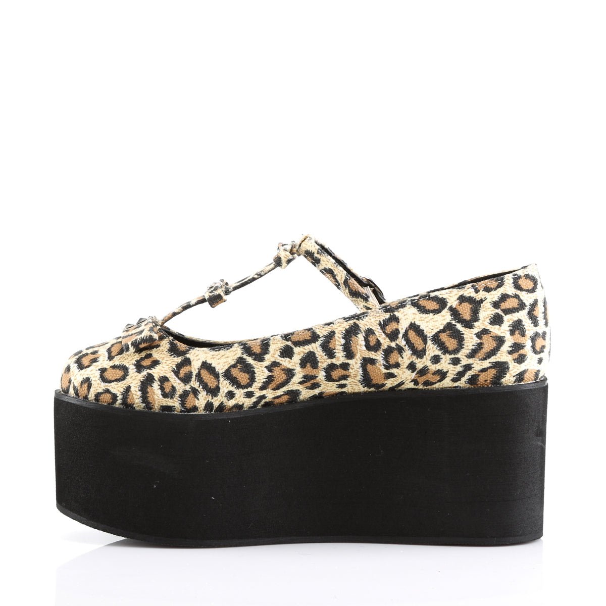 Too Fast | Demonia Click 08 | Leopard Canvas Women's Platform Shoes
