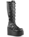 Too Fast | Demonia Concord 108 | Black Vegan Leather Women's Knee High Boots