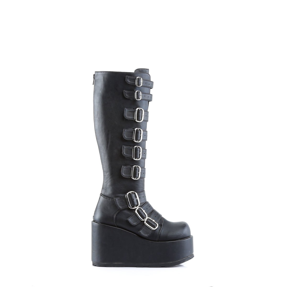 Too Fast | Demonia Concord 108 | Black Vegan Leather Women's Knee High Boots