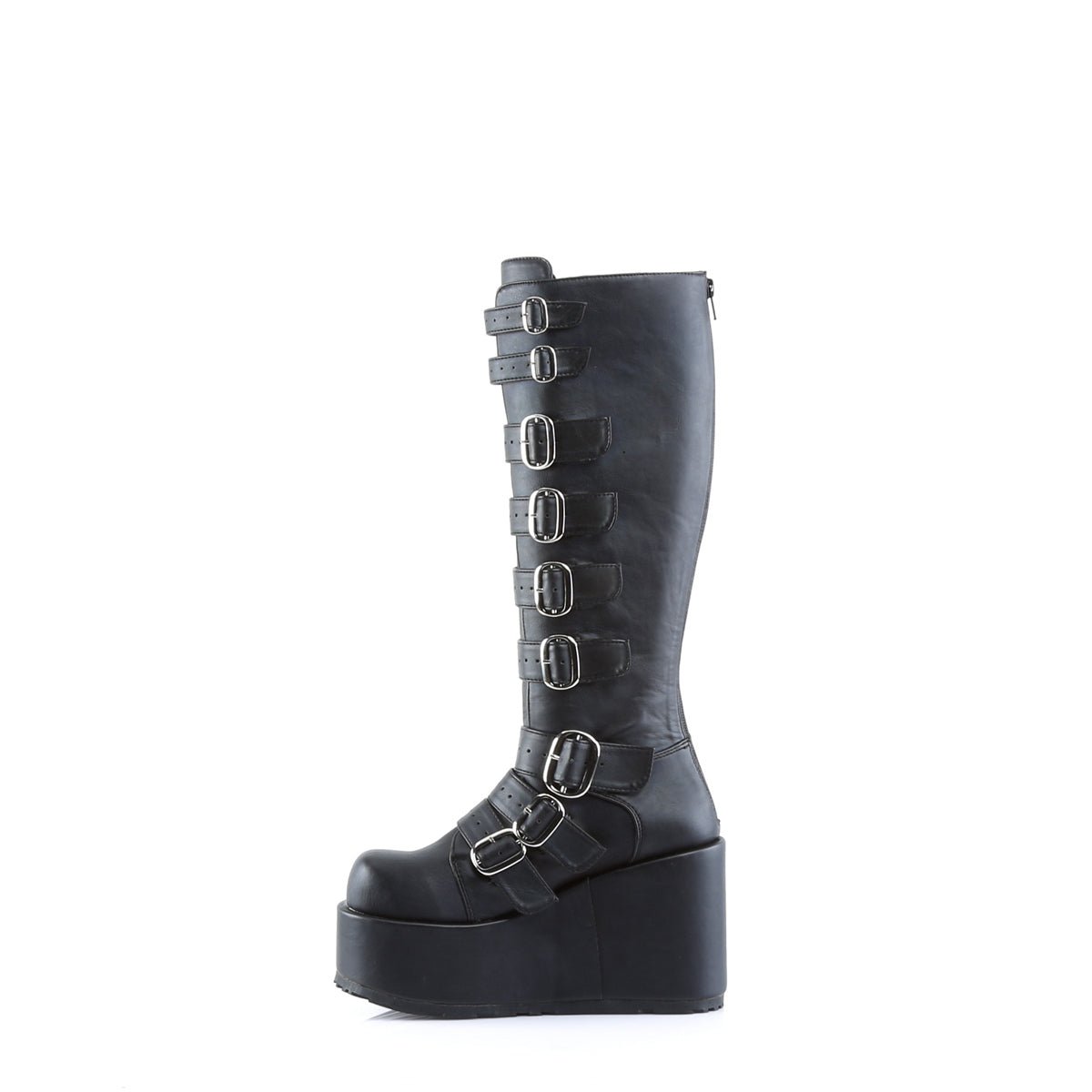 Too Fast | Demonia Concord 108 | Black Vegan Leather Women&#39;s Knee High Boots