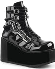 Too Fast | Demonia Concord 57 | Black Patent Leather Women's Ankle Boots