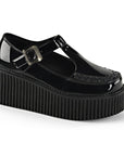 Too Fast | Demonia Creeper 214 | Black Patent Leather Women's Creepers