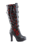 Too Fast | Demonia Crypto 106 | Black Vegan Patent Leather Women's Knee High Boots