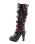 Too Fast | Demonia Crypto 106 | Black Vegan Patent Leather Women's Knee High Boots