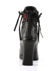 Too Fast | Demonia Crypto 51 | Black & Red Lace & Vegan Leather Women's Ankle Boots