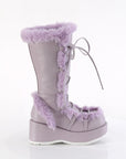 Too Fast | Demonia Cubby 311 | Lavender Vegan Leather Women's Mid Calf Boots