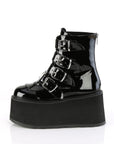 Too Fast | Demonia Damned 105 | Black Patent Leather Women's Ankle Boots