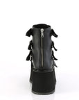 Too Fast | Demonia Damned 105 | Black Vegan Leather Women's Ankle Boots