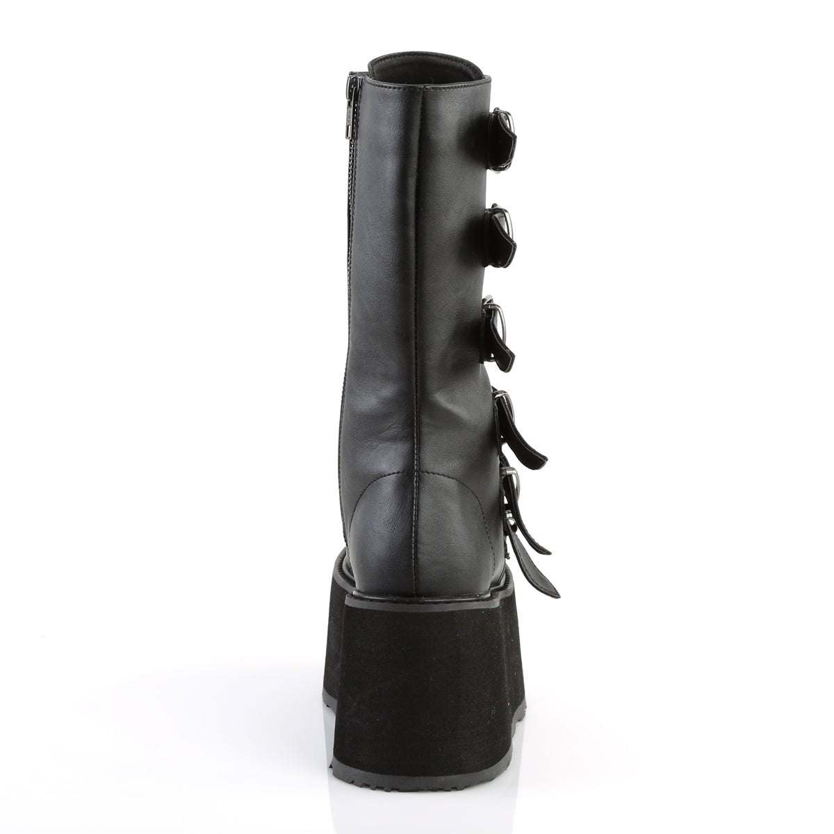 Too Fast | Demonia Damned 225 | Black Vegan Leather Women&#39;s Mid Calf Boots