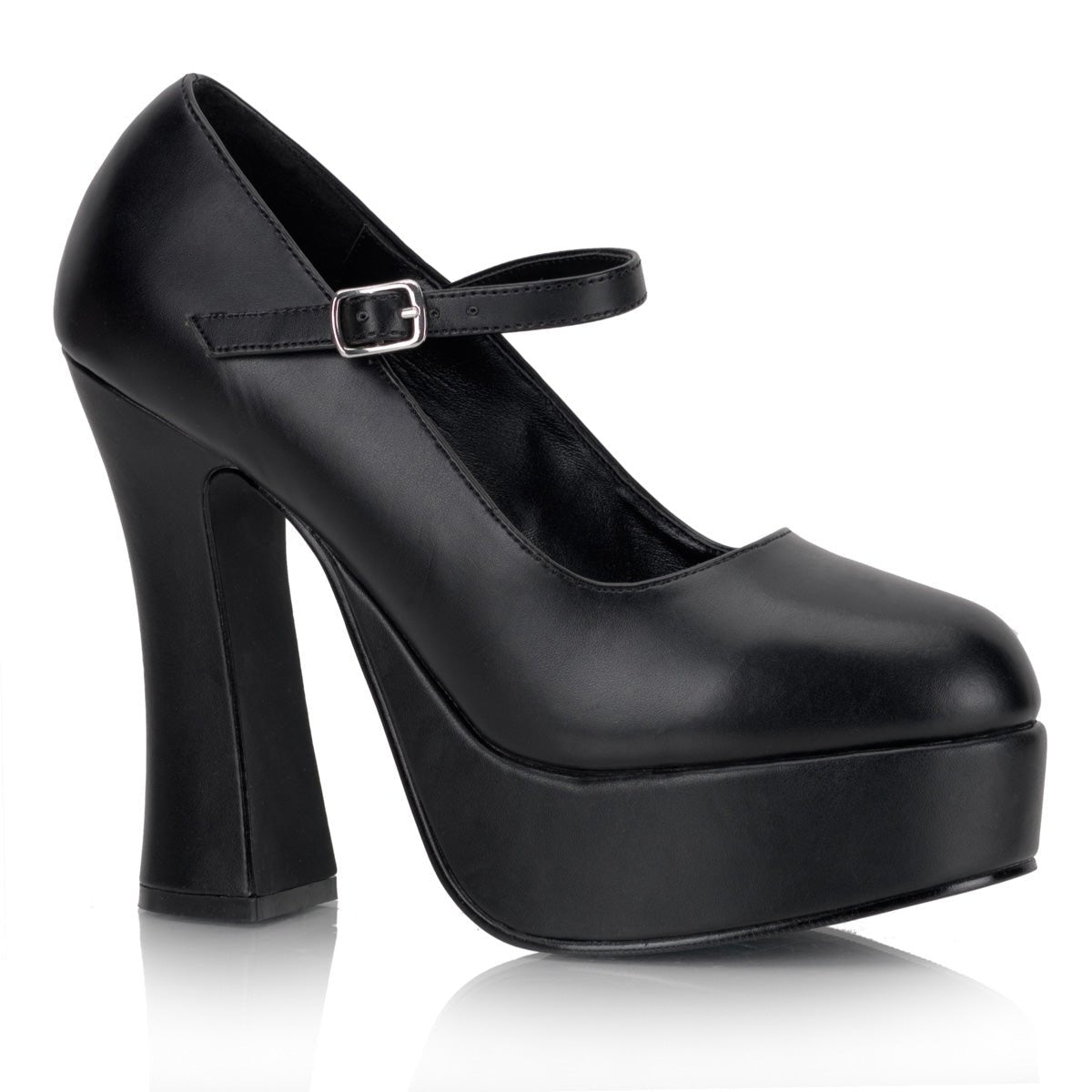 Too Fast | Demonia Dolly 50 | Black Vegan Leather Women&#39;s Mary Janes
