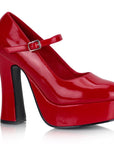 Too Fast | Demonia Dolly 50 | Red Patent Leather Women's Mary Janes