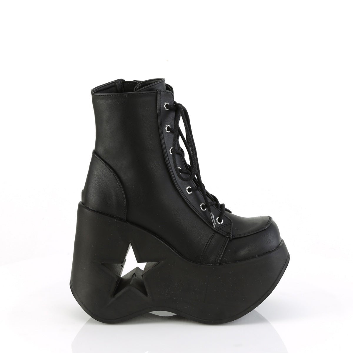 Too Fast | Demonia Dynamite 106 | Black Vegan Leather Women&#39;s Ankle Boots