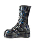 Too Fast | Demonia Emily 330 | Black Hologram Women's Mid Calf Boots