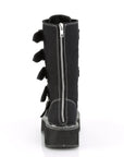 Too Fast | Demonia Emily 341 | Black Canvas Women's Mid Calf Boots