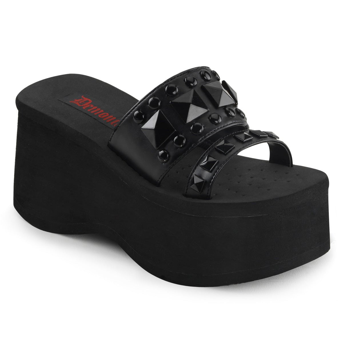 Too Fast | Demonia Funn 18 | Black Vegan Leather Women's Sandals