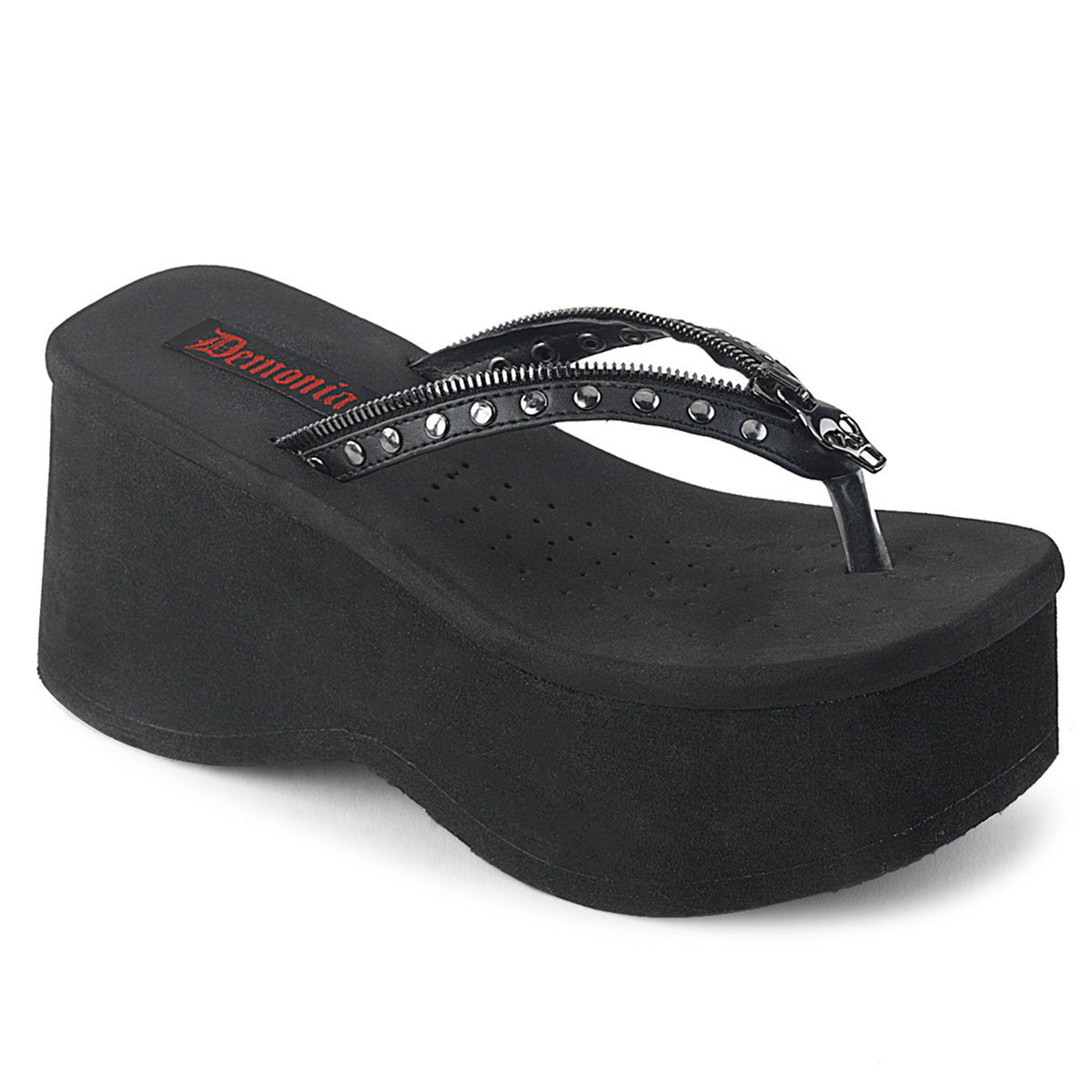 Too Fast | Demonia Funn 33 | Black Vegan Leather Women's Sandals
