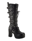 Too Fast | Demonia Gothika 200 | Black Vegan Leather Women's Knee High Boots