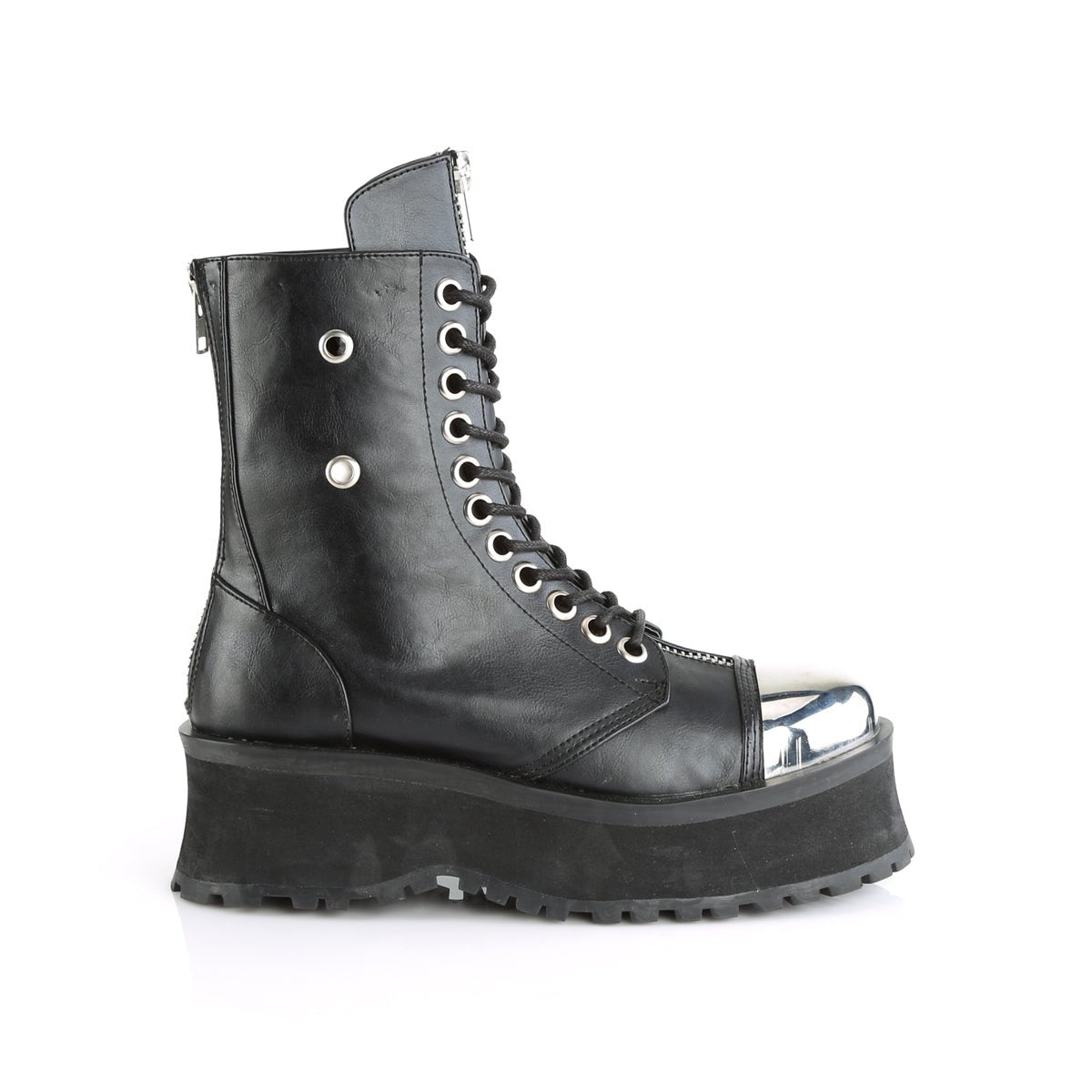 Too Fast | Demonia Gravedigger 10 | Black Vegan Leather Unisex Platform Boots