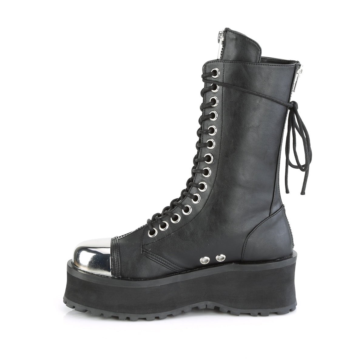 Too Fast | Demonia Gravedigger 14 | Black Vegan Leather Unisex Platform Boots