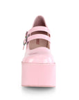 Too Fast | Demonia KERA-08 Baby Pink Holographic Patent Leather Platform Mary Jane