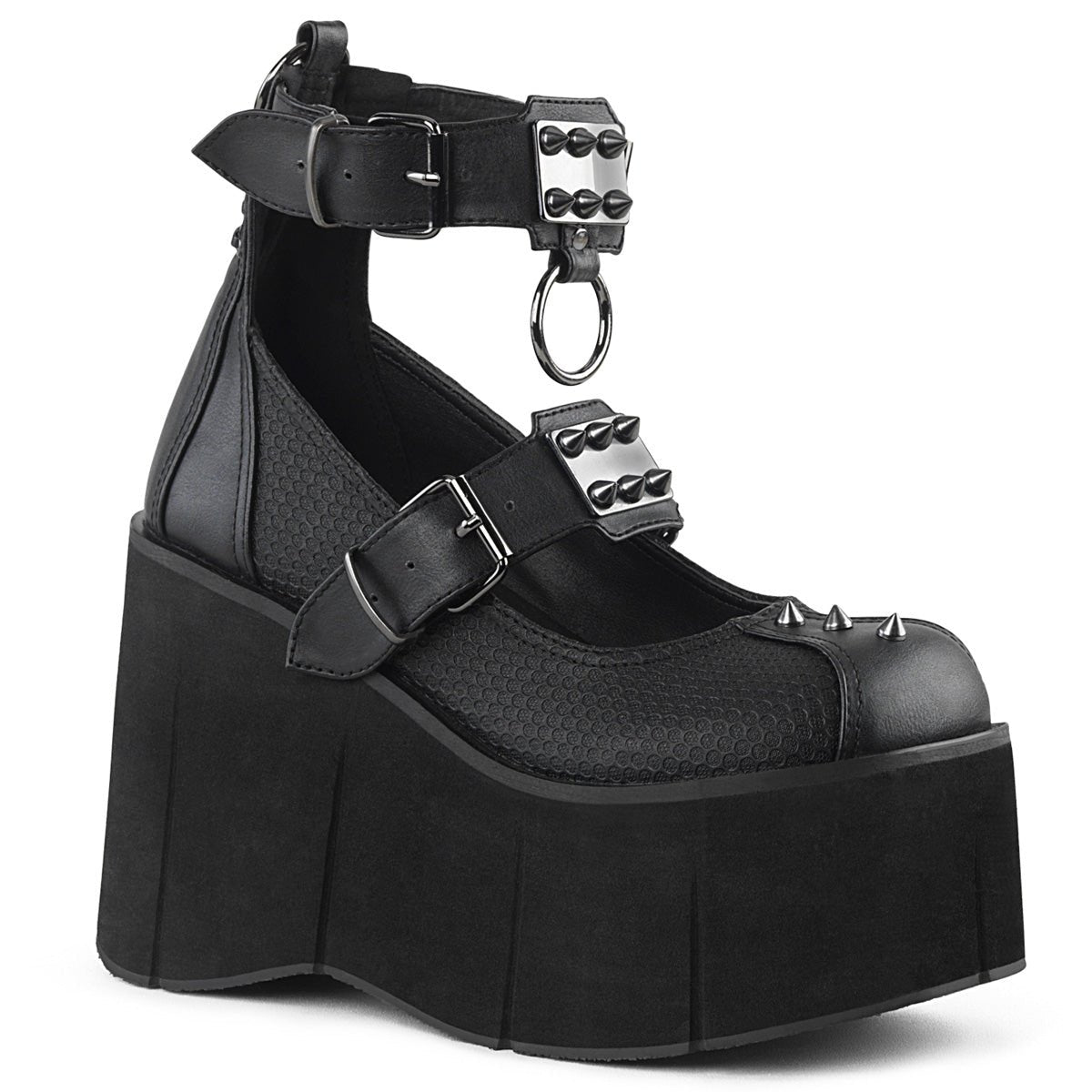 Too Fast | Demonia Kera 12 | Black Vegan Leather Women's Mary Janes