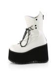 Too Fast | Demonia Kera 130 | White Vegan Leather Women's Ankle Boots