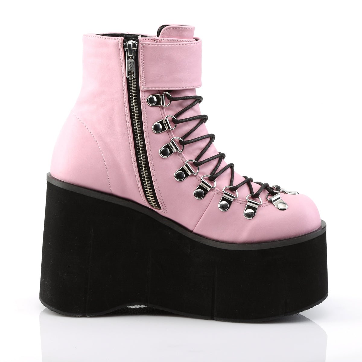 Too Fast | Demonia Kera 21 | Baby Pink Vegan Leather Women&#39;s Ankle Boots