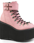 Too Fast | Demonia Kera 21 | Baby Pink Vegan Leather Women's Ankle Boots