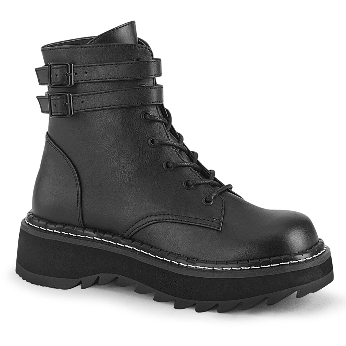 Too Fast | Demonia Lilith 152 | Black Vegan Leather Women&#39;s Ankle Boots