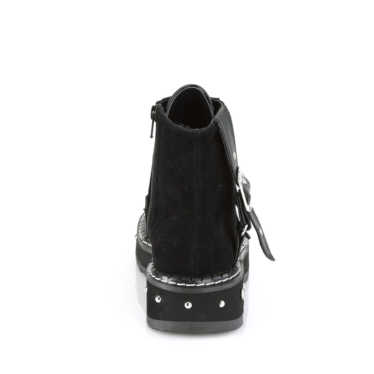 Too Fast | Demonia Lilith 278 | Black Vegan Leather &amp; Vegan Suede Women&#39;s Ankle Boots