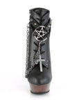 Too Fast | Demonia Muerto 1001 | Black & Pewter Faux Leather & Chrome Women's Ankle Boots