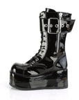 Too Fast | Demonia Petrol 150 | Black Patent Leather Unisex Platform Boots