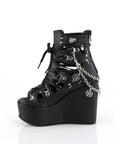 Too Fast | Demonia Poison 95 | Black Vegan Leather Women's Ankle Boots