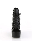 Too Fast | Demonia Poison 95 | Black Vegan Leather Women's Ankle Boots