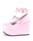 Too Fast | Demonia Poison 99 2 | Pink Vegan Leather Women's Mary Janes