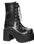 Too Fast | Demonia Ranger 301 | Black Vegan Leather Women's Ankle Boots